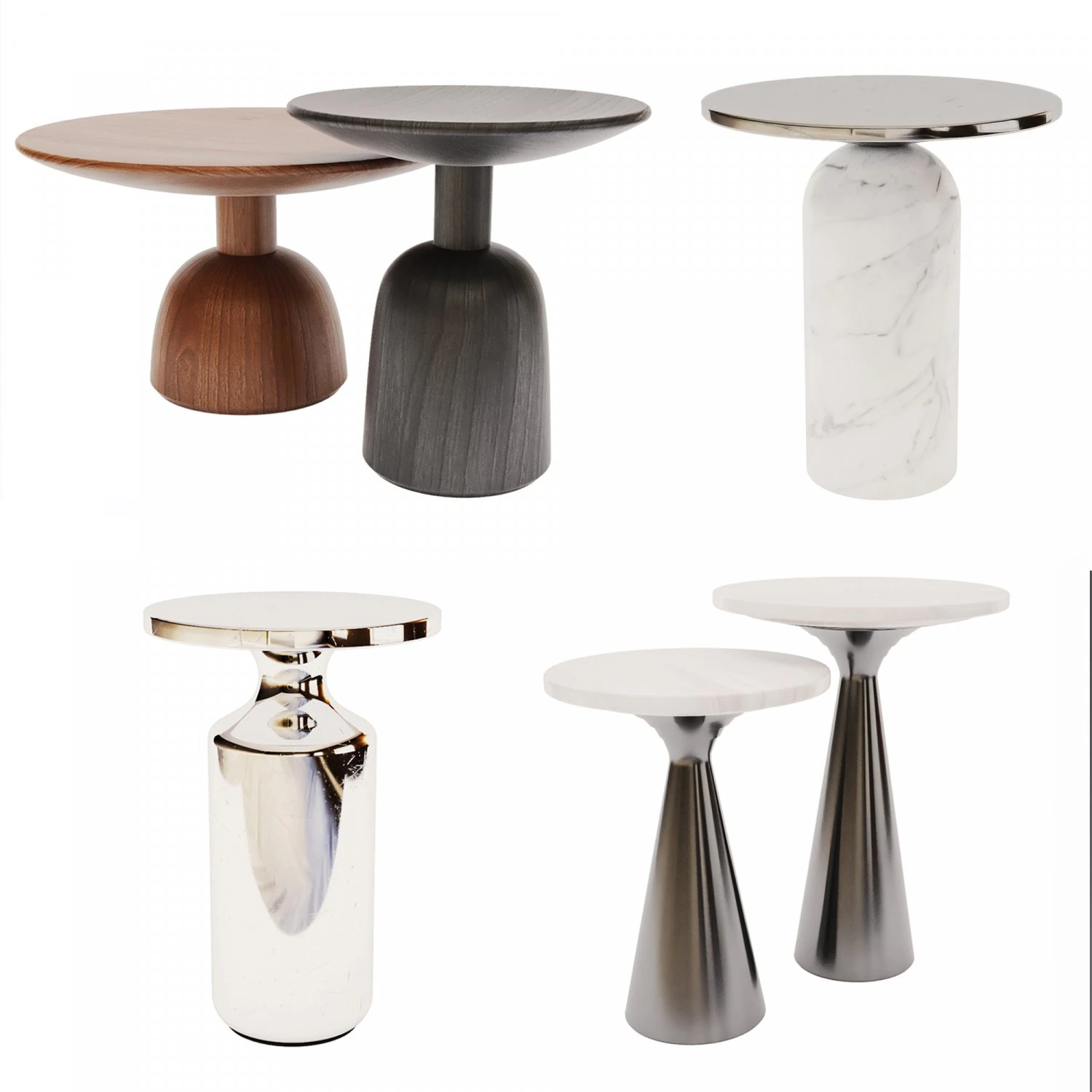 side tables set 01 3D Model .c4d .max .obj .3ds .fbx .stl .blend 