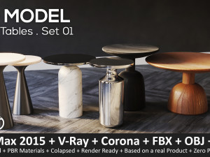 side tables set 01 Modèle 3D