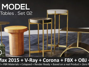 side tables set 02 3D Model