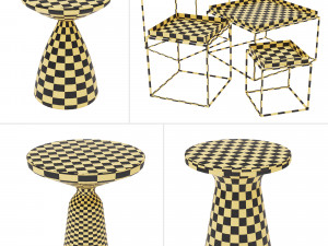 side tables set 03 3D Model