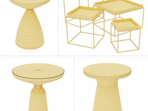 side tables set 03 3D Model