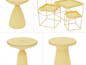 side tables set 03 3D Model