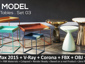side tables set 03 3D Model