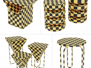 サイドテーブルセット04 3Dモデル