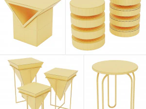 サイドテーブルセット04 3Dモデル