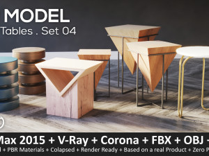 side tables set 04 3D Model