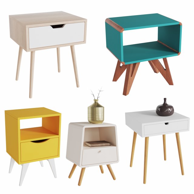 side tables set 05 3D मॉडल .c4d .max .obj .3ds .fbx .stl .blend 