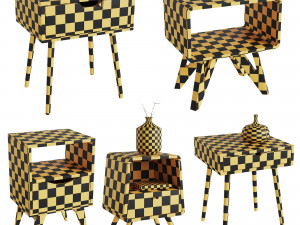 side tables set 05 3D मॉडल