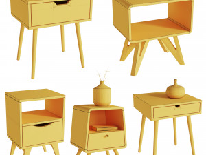 side tables set 05 3D मॉडल