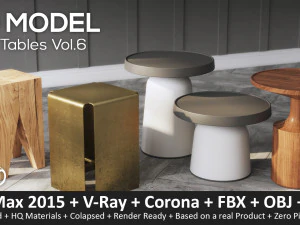 conjunto de mesas laterais 06 Modelo 3D