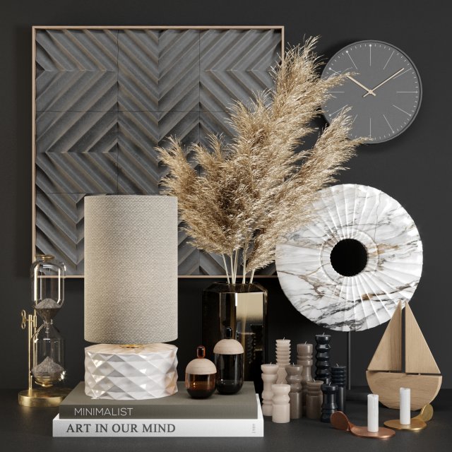 decorative set 2 28 pieces Modello 3D .c4d .max .obj .3ds .fbx .stl .blend 