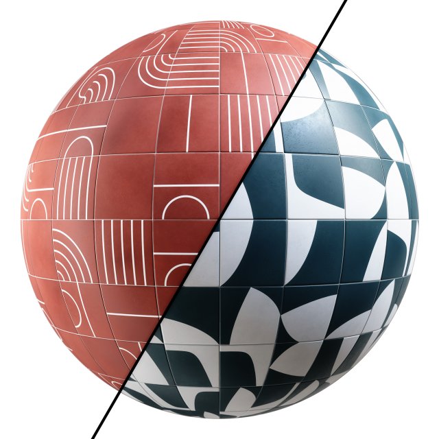 Tile 4K Materials A2 - 2 materials and 4 colors CG Textures .c4d .max .obj .3ds .fbx .stl .blend 