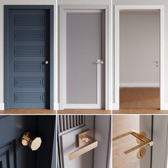 Doors 1 3 models 3Dモデル .c4d .max .obj .3ds .fbx .stl .blend 