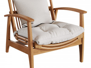 CB2 - Noelie Rattan Lounge Chair with Cushion 3D Model