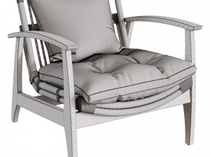CB2 - Noelie Rattan Lounge Chair with Cushion 3D Модель
