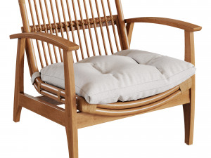 CB2 - Noelie Rattan Lounge Chair with Cushion 3D Модель