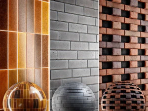 Baksteen 4K Materialen V2-1 - 3 materialen CG Texturen