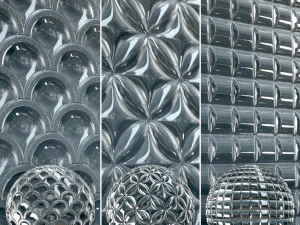Materiais de vidro 4K V1-1 - 3 materiais Texturas CG