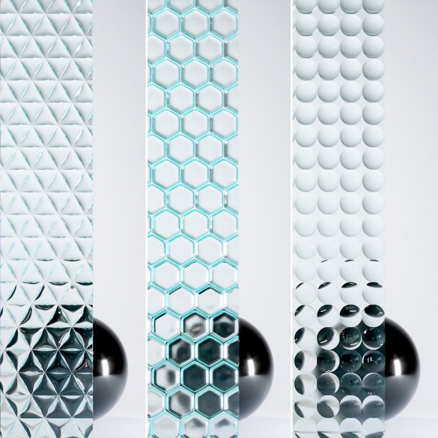 Glass 4K Materials V1-2 - 3 materials CG Tekstury .c4d .max .obj .3ds .fbx .stl .blend 