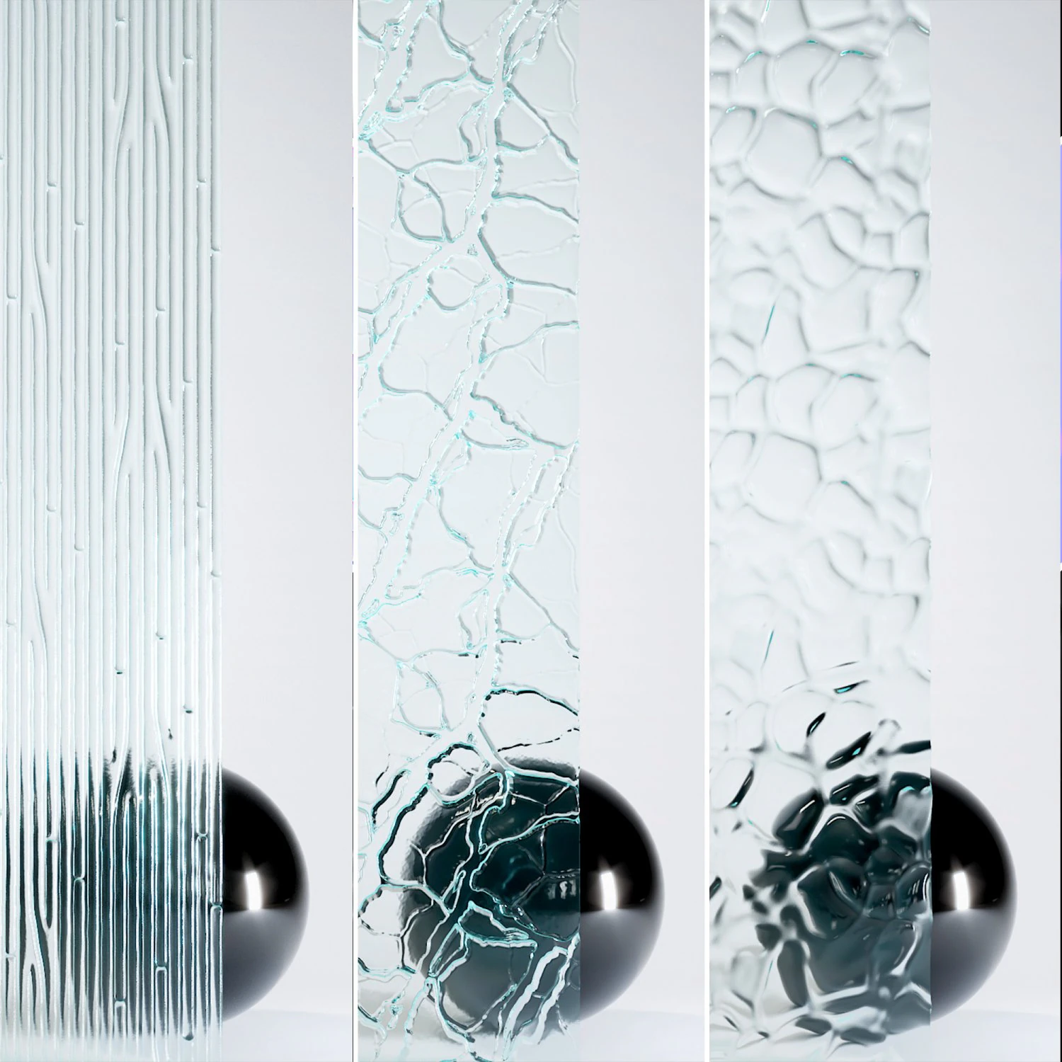 Glass 4K Materials V1-3 - 3 materials CG Textures .c4d .max .obj .3ds .fbx .stl .blend 