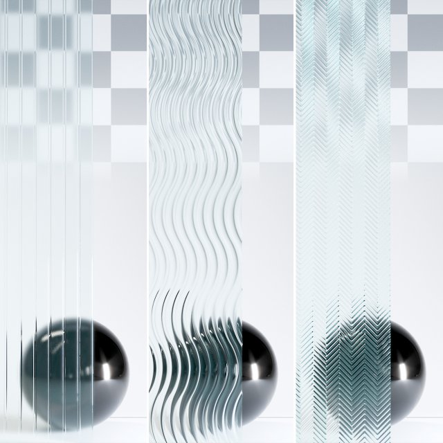 Glass 4K Materials V1-5 - 3 materials CG Текстури .c4d .max .obj .3ds .fbx .stl .blend 