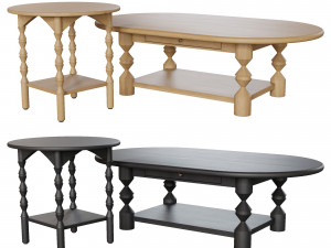 Lulu and Georgia - Topia Oval Coffee Table and Side Table Modèle 3D