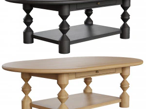 Lulu e Georgia - Mesa de centro e mesa lateral Topia oval Modelo 3D