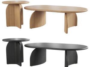 Lulu and Georgia Ada Oval Coffee Table and Side Table Natural 3D 모델