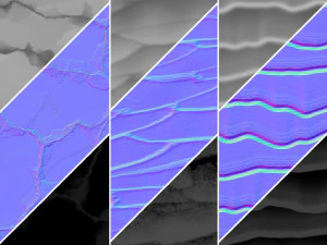 Materiais de vidro 4K V1-6 - 3 materiais Texturas CG