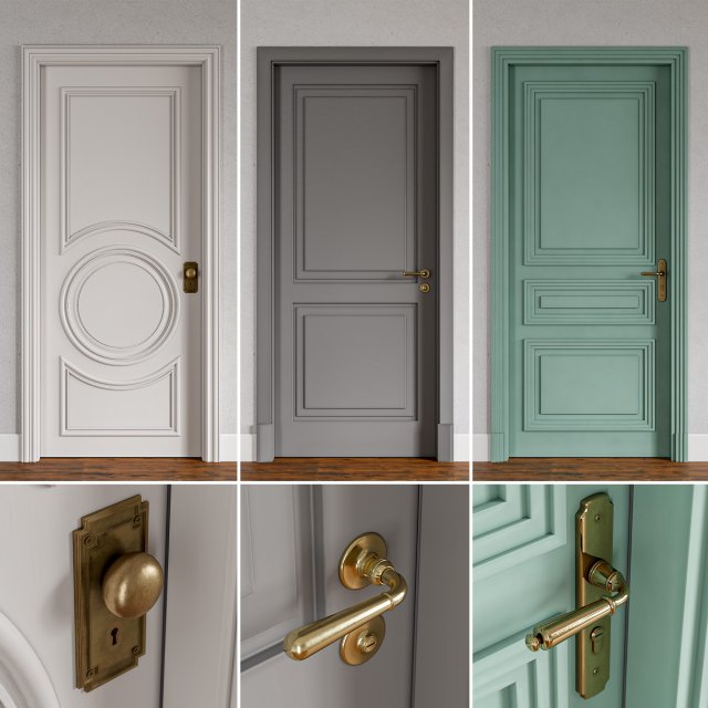Doors 4 Model 3D .c4d .max .obj .3ds .fbx .stl .blend 