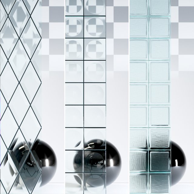 Glass 4K Materials V2-1 - 3 materials CG 纹理 .c4d .max .obj .3ds .fbx .stl .blend 