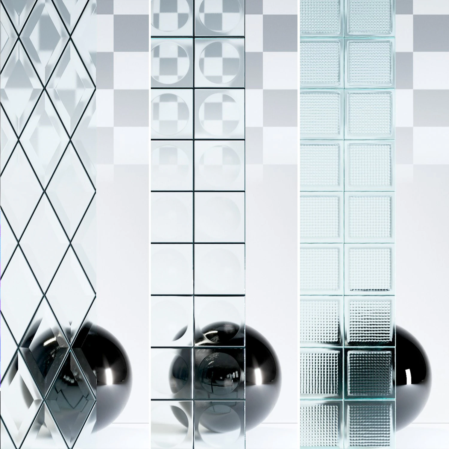 Glass 4K Materials V2-1 - 3 materials CG Textures .c4d .max .obj .3ds .fbx .stl .blend
