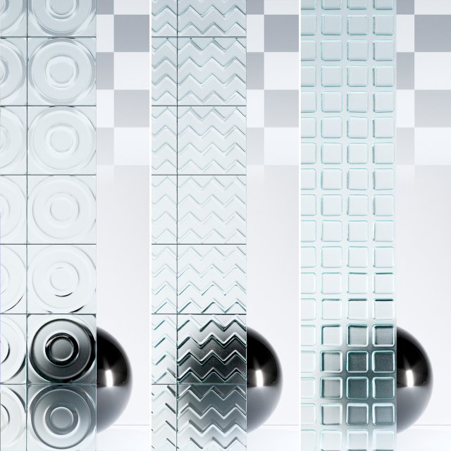 Glass 4K Materials V2-2 - 3 materials CG テクスチャ .c4d .max .obj .3ds .fbx .stl .blend 