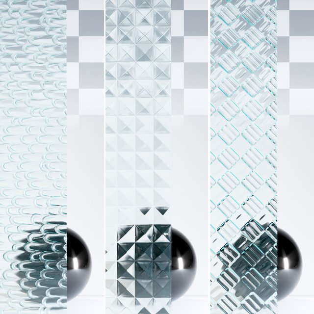 Glass 4K Materials V2-3 - 3 materials CG Tekstury .c4d .max .obj .3ds .fbx .stl .blend 
