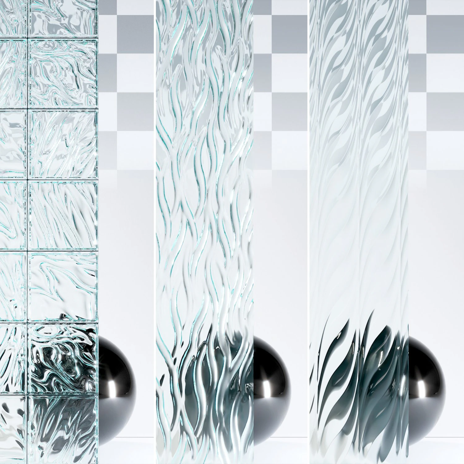 Glass 4K Materials V2-4 - 3 materials CG Textures .c4d .max .obj .3ds .fbx .stl .blend 