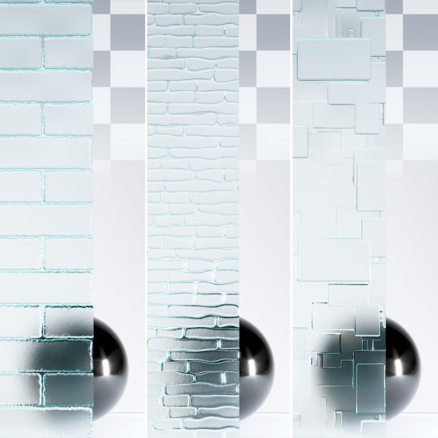 Glass 4K Materials V2-5 - 3 materials CG 纹理 .c4d .max .obj .3ds .fbx .stl .blend 