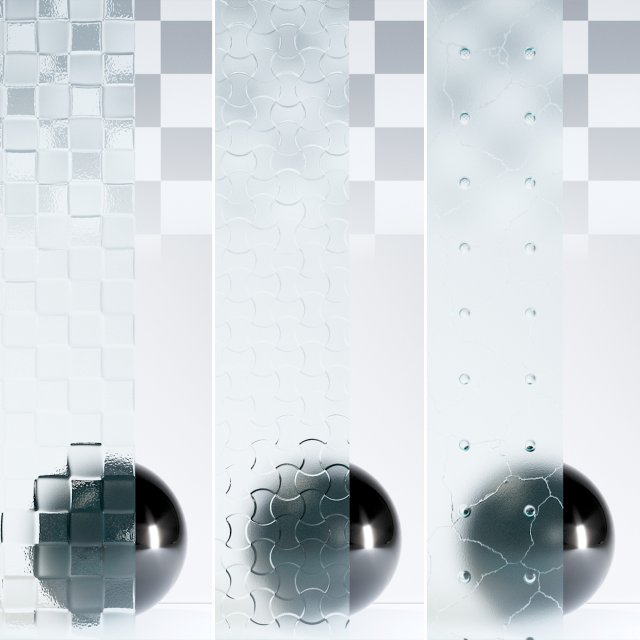 Glass 4K Materials V2-6 - 3 materials CG Tekstury .c4d .max .obj .3ds .fbx .stl .blend 