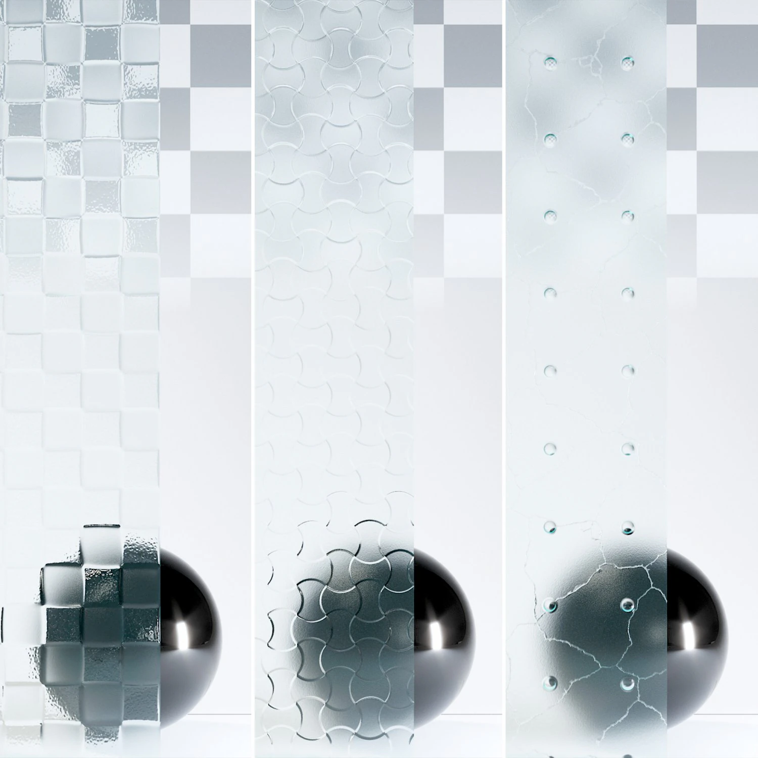 Glass 4K Materials V2-6 - 3 materials CG Textures .c4d .max .obj .3ds .fbx .stl .blend 