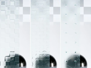 Glas 4K Materialen V2-6 - 3 materialen CG Texturen