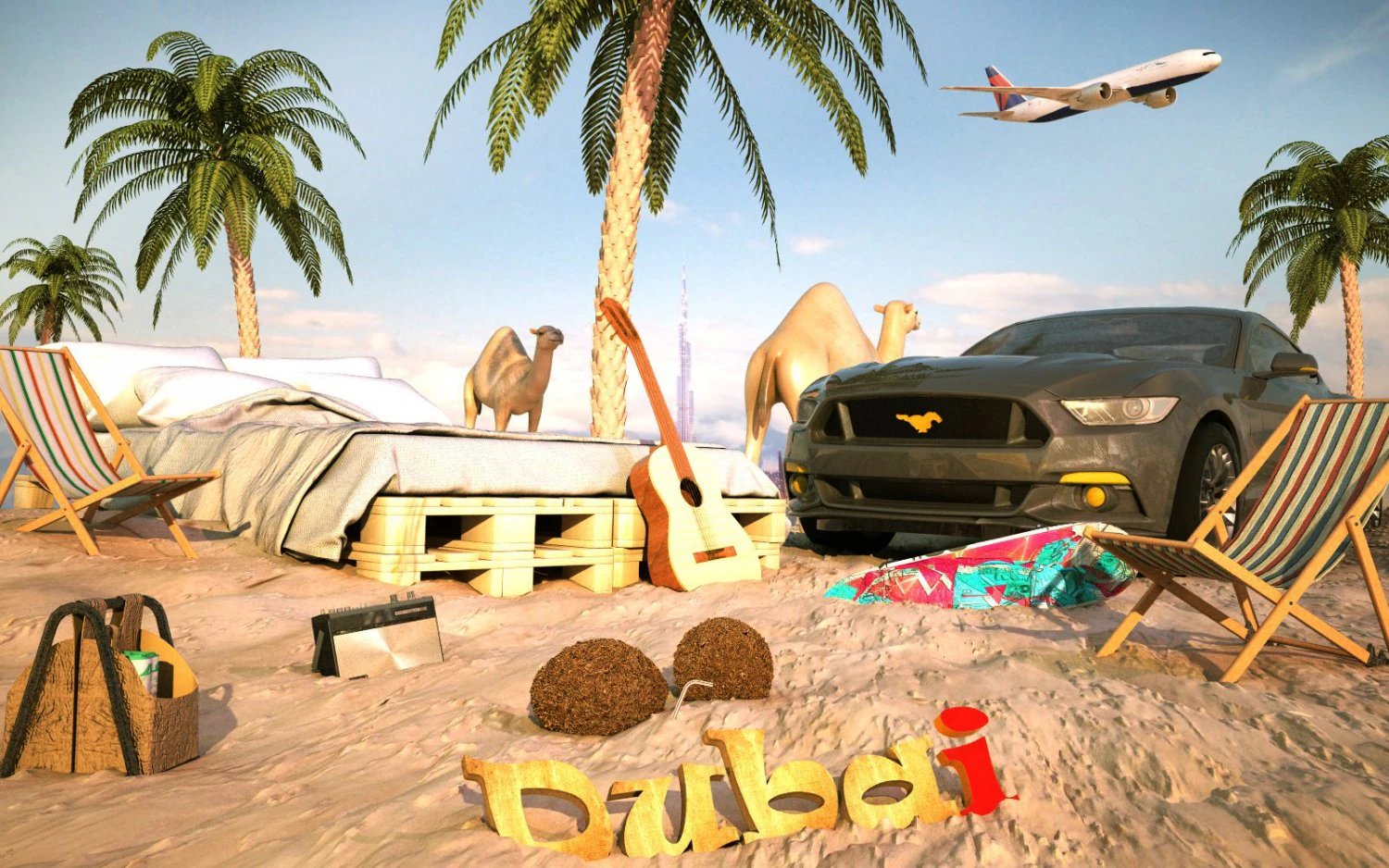 dubai desert 3D Model .c4d .max .obj .3ds .fbx .stl .blend