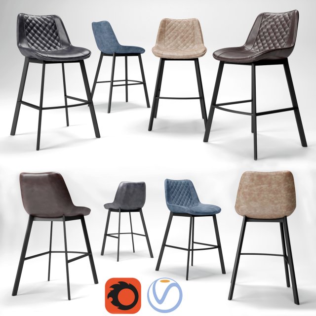 bar stools trix 3D Model .c4d .max .obj .3ds .fbx .stl .blend 