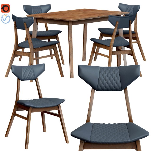 dining set rollo 3D 模型 .c4d .max .obj .3ds .fbx .stl .blend 