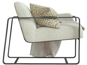 vince lounge chair frost chenille 3D Model