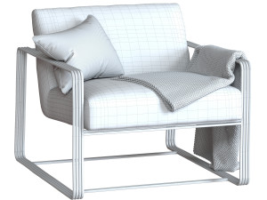 vince lounge chair frost chenille Modelo 3D