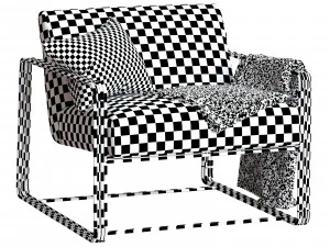 vince lounge chair frost chenille 3D Model