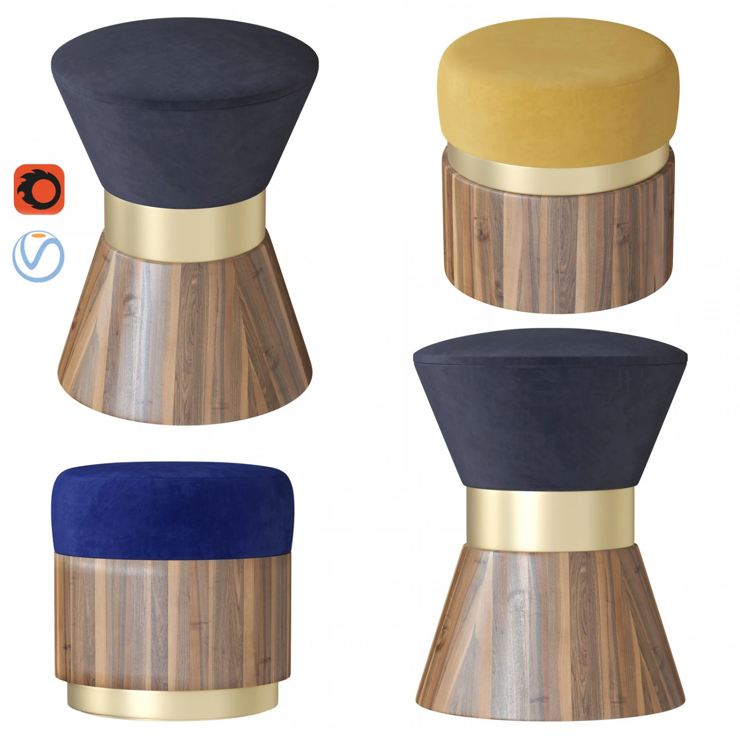 studio ottomano Modello 3D .c4d .max .obj .3ds .fbx .stl .blend 