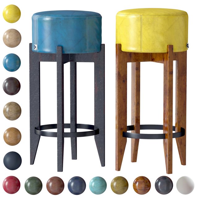 bar stool leonardo 3D Model .c4d .max .obj .3ds .fbx .stl .blend 