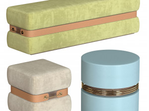 set ottomans mezzo collection Modelo 3D