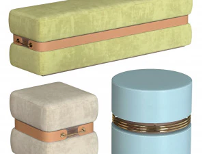 set ottomans mezzo collection 3D Model