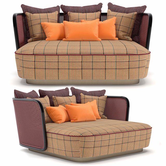 chaise longue caral 3D मॉडल .c4d .max .obj .3ds .fbx .stl .blend 